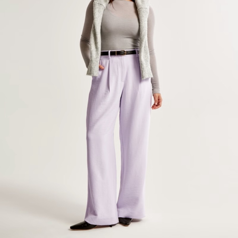 A&F Green Harper Tailored Crepe Pant